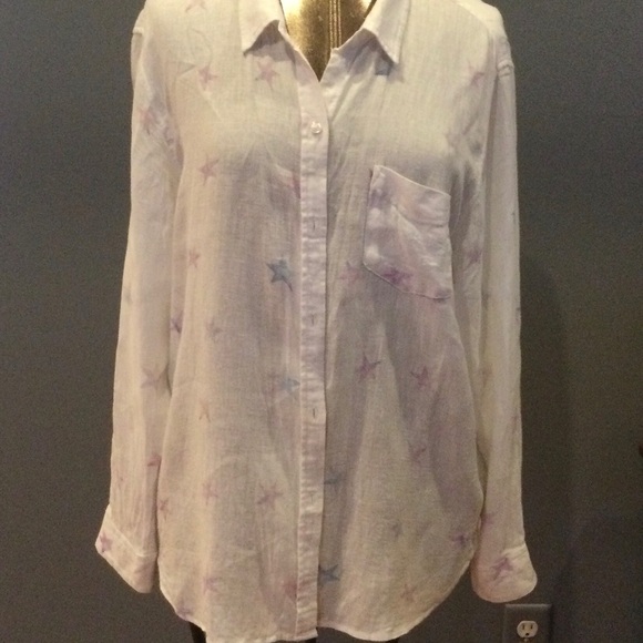 Rails White Star Pattern Blouse - Picture 1 of 6